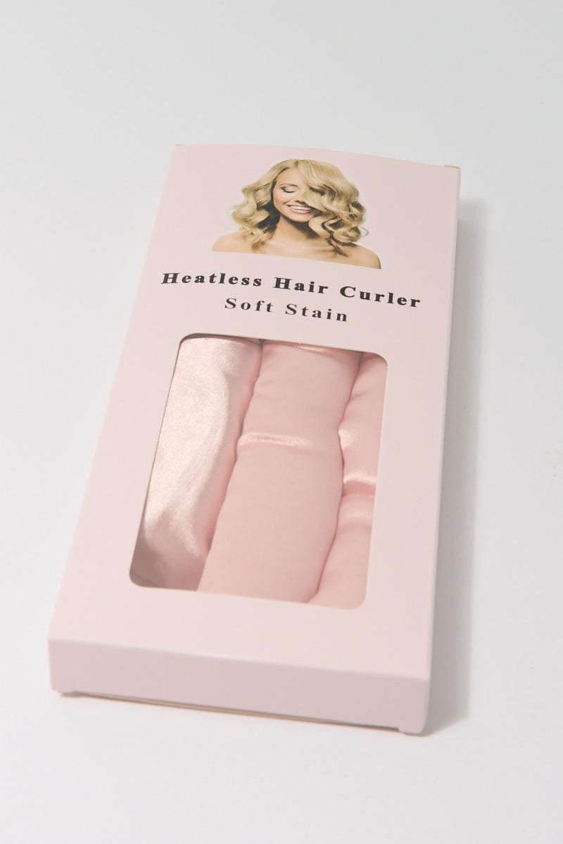 Pink 2 Pack Heatless Hair Curler Set for YouandAll Fashion