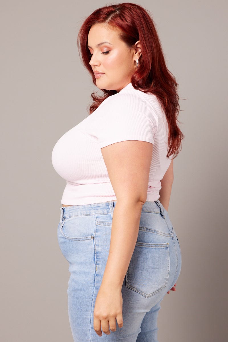 Pink T Shirt Short Sleeve Crew Neck Seamless for YouandAll Fashion