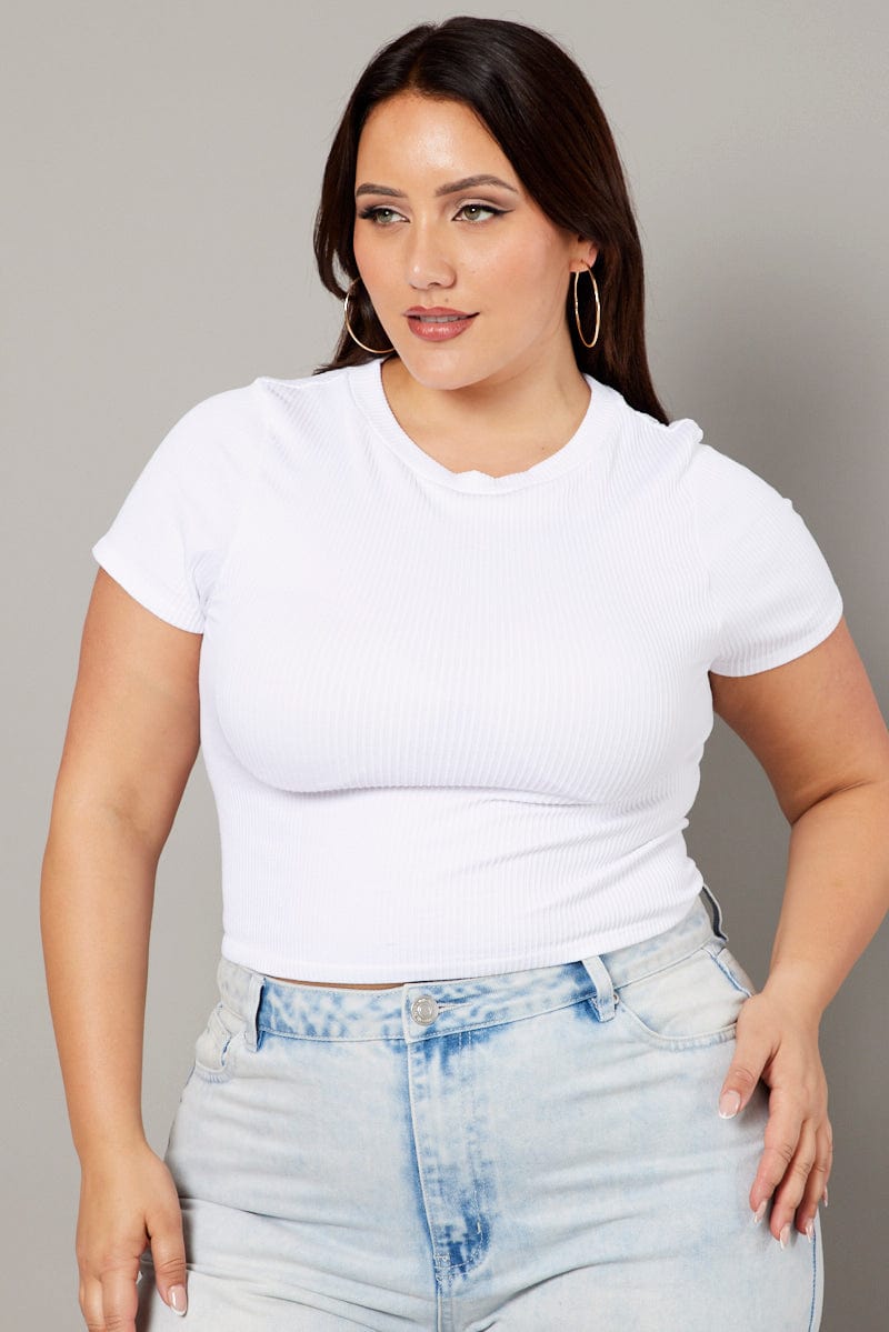 White T Shirt Short Sleeve Crew Neck Seamless for YouandAll Fashion