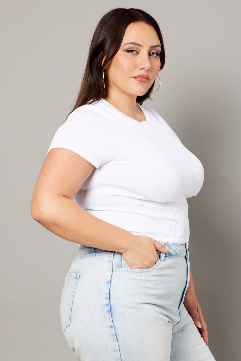 White T Shirt Short Sleeve Crew Neck Seamless for YouandAll Fashion