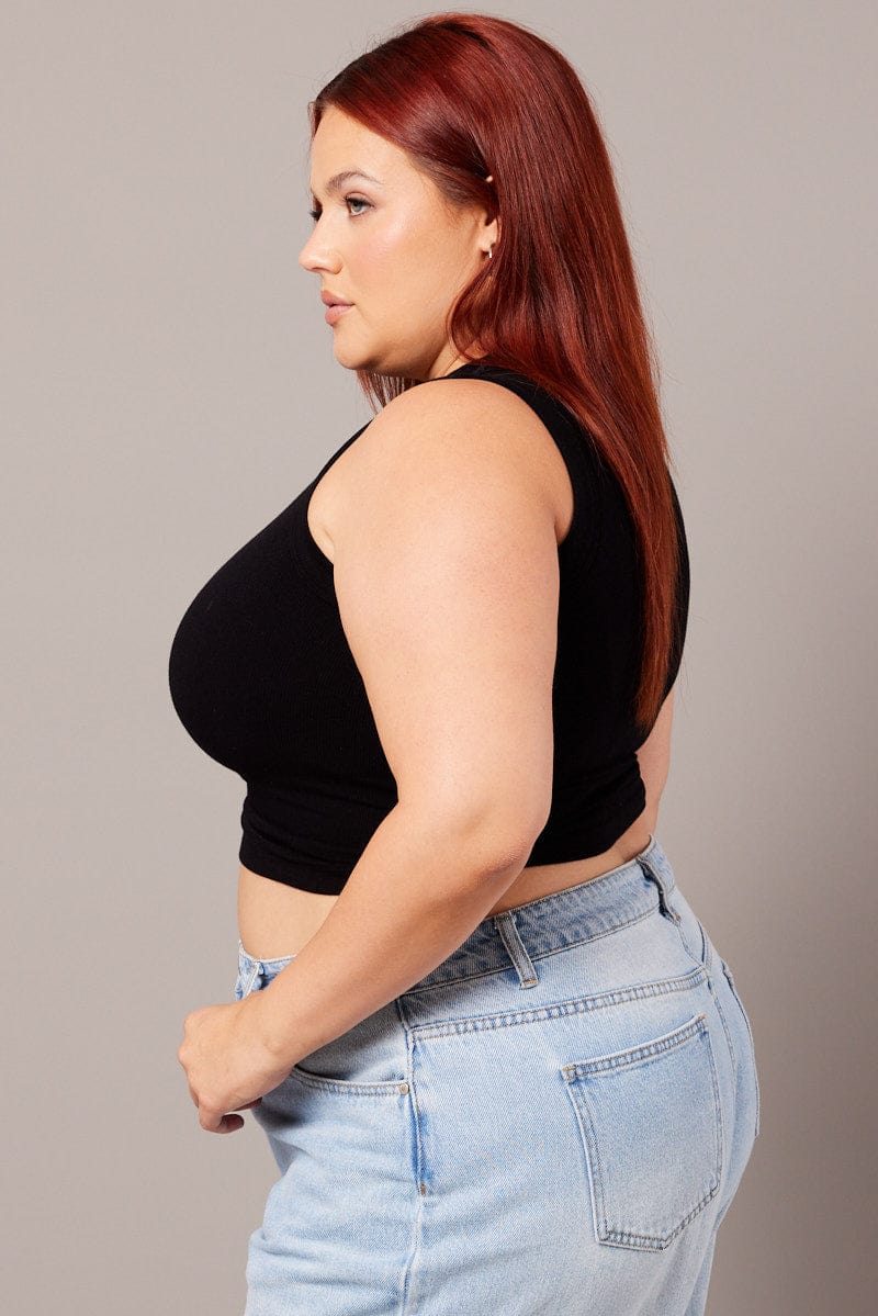 Black Tank Top Crew Neck Seamless for YouandAll Fashion