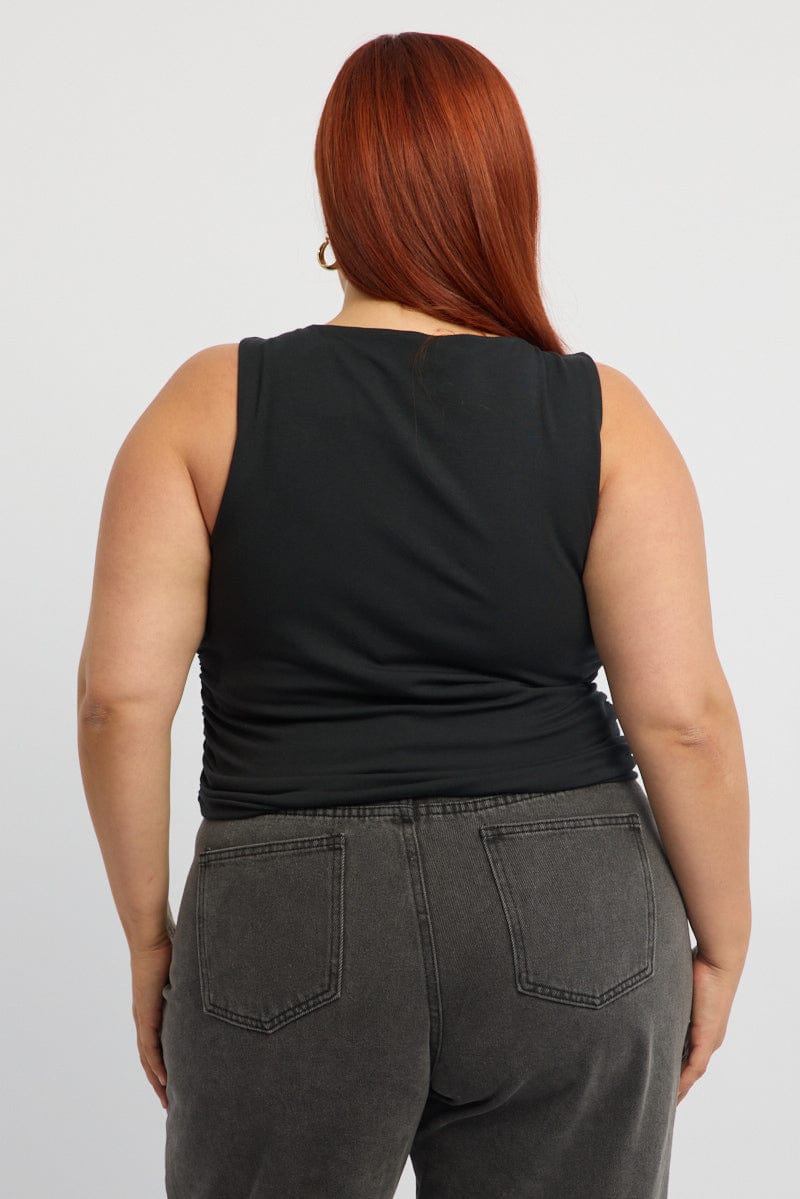 Black Tank Top Boat Cotton Span for YouandAll Fashion