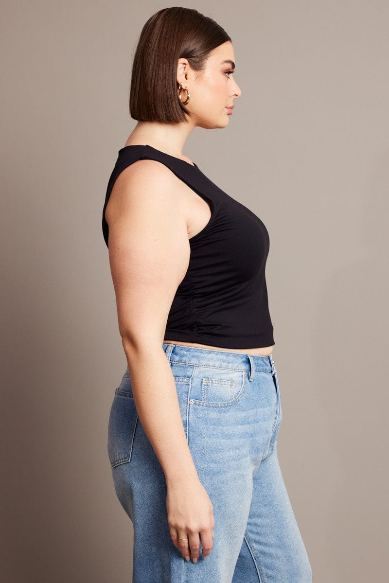 Black Tank Top Boat Neck Supersoft for YouandAll Fashion