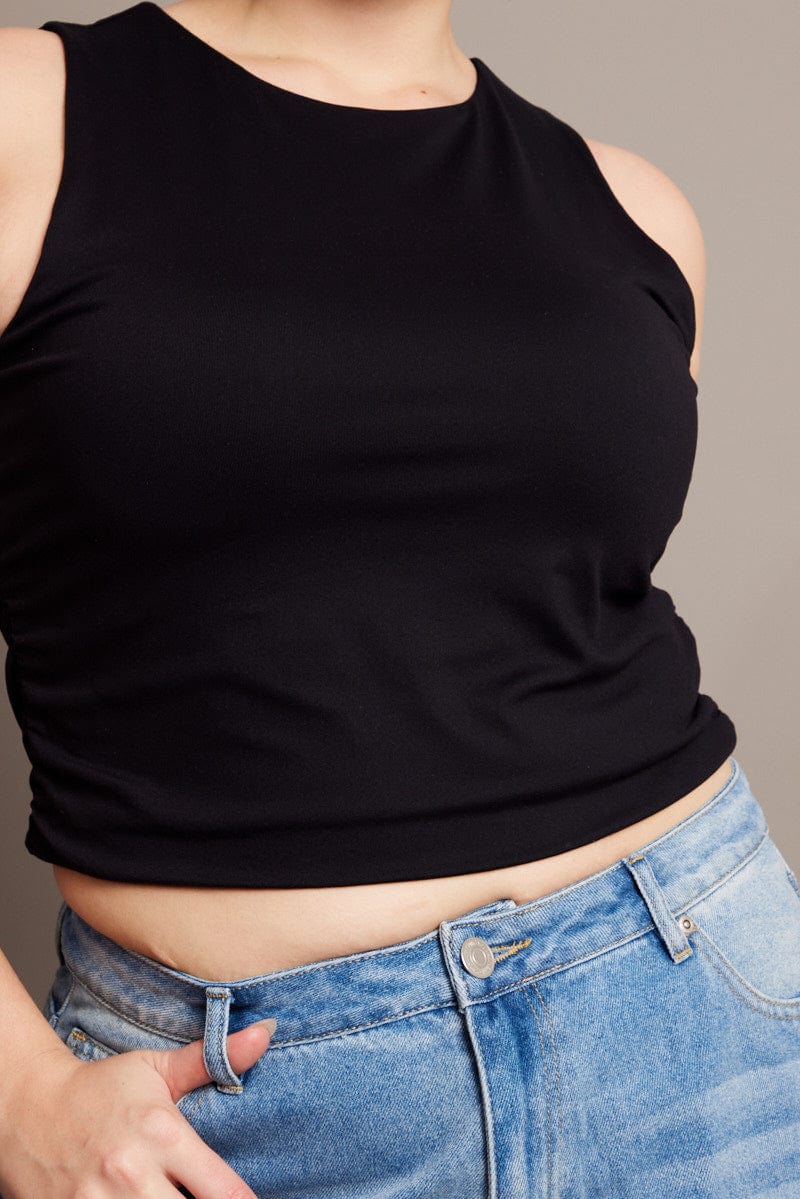 Black Tank Top Boat Neck Supersoft for YouandAll Fashion