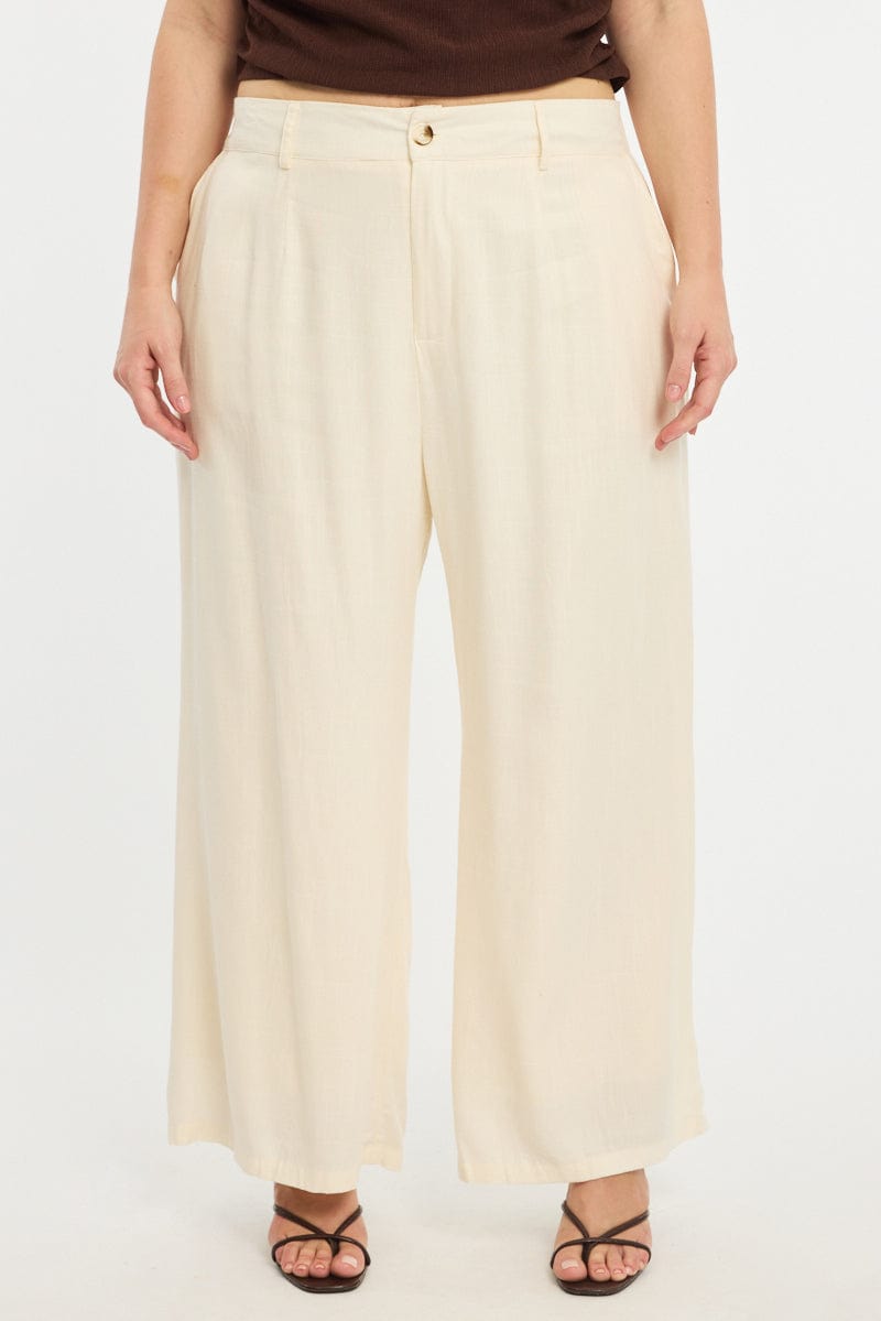 Beige Wide Leg Pants for YouandAll Fashion