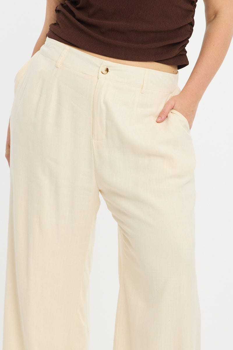 Beige Wide Leg Pants for YouandAll Fashion