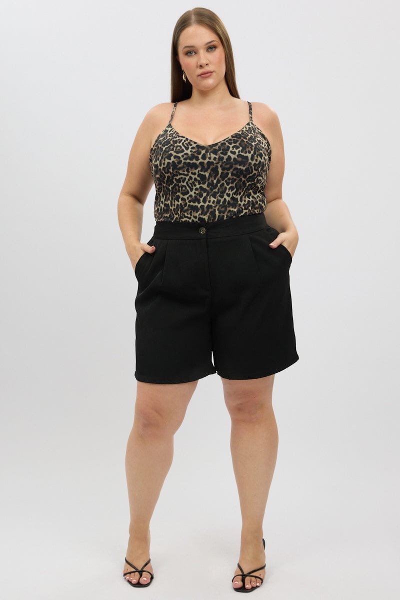 Black Tailored Longline Shorts for YouandAll Fashion