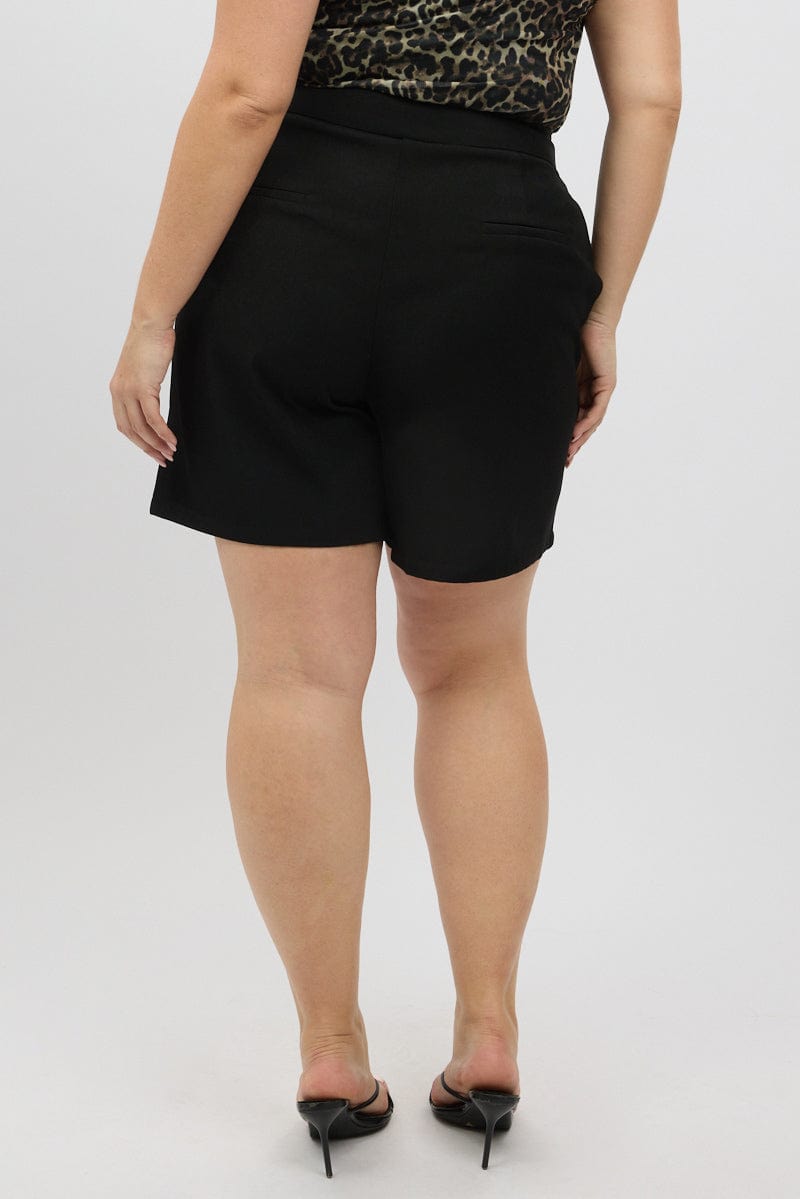Black Tailored Longline Shorts for YouandAll Fashion