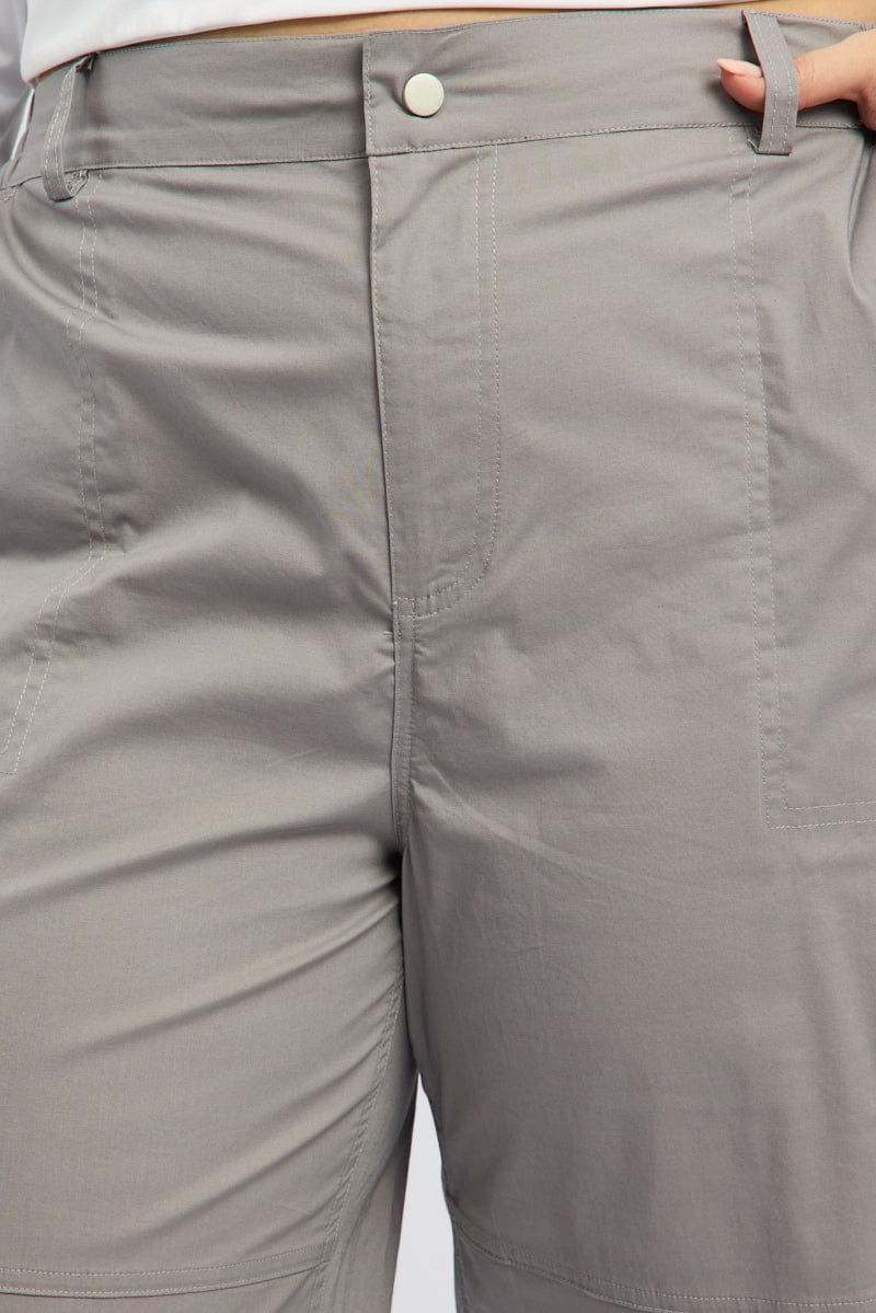 Grey Cargo Pants High Rise for YouandAll Fashion