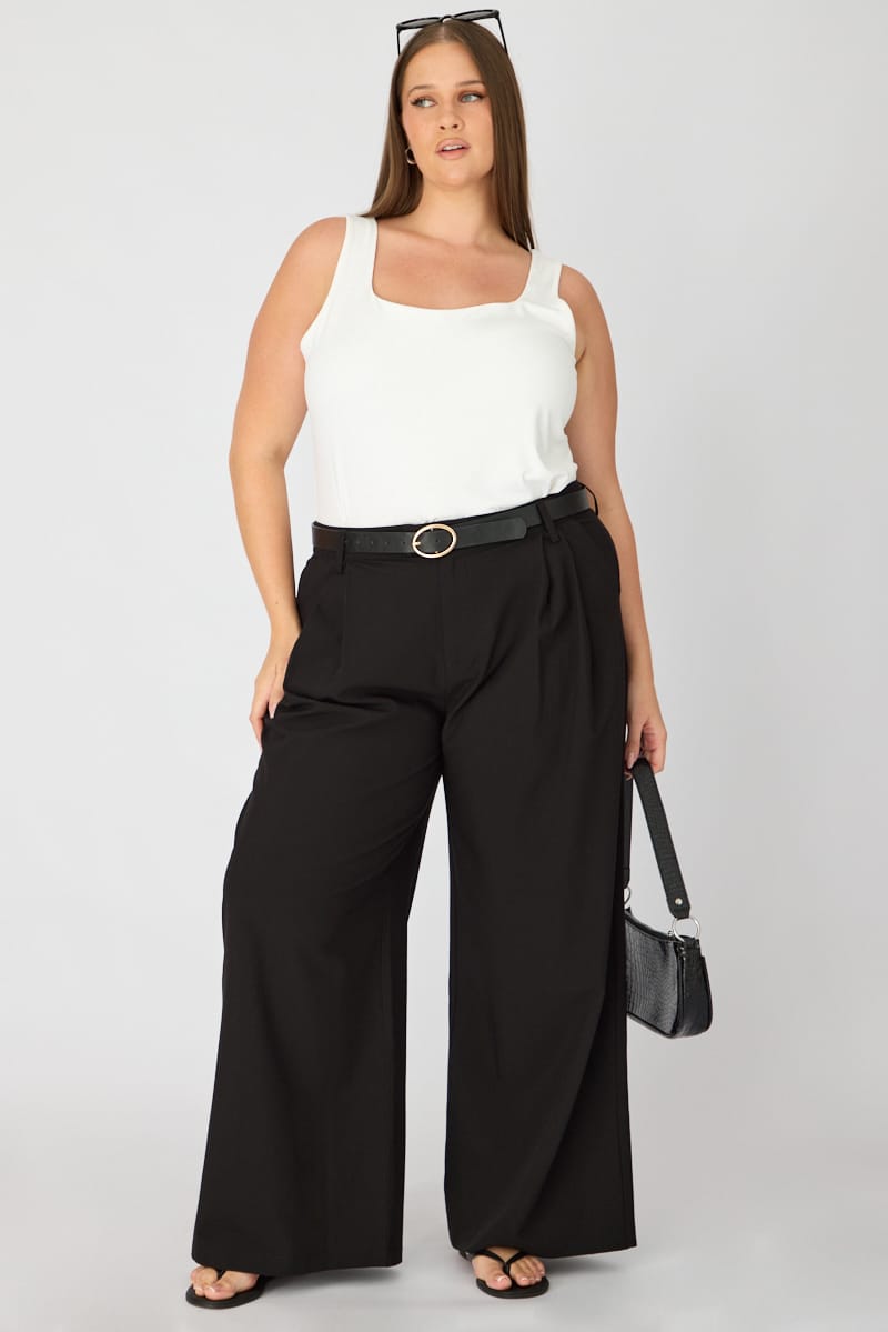 Black Wide Leg Work Pants for YouandAll Fashion