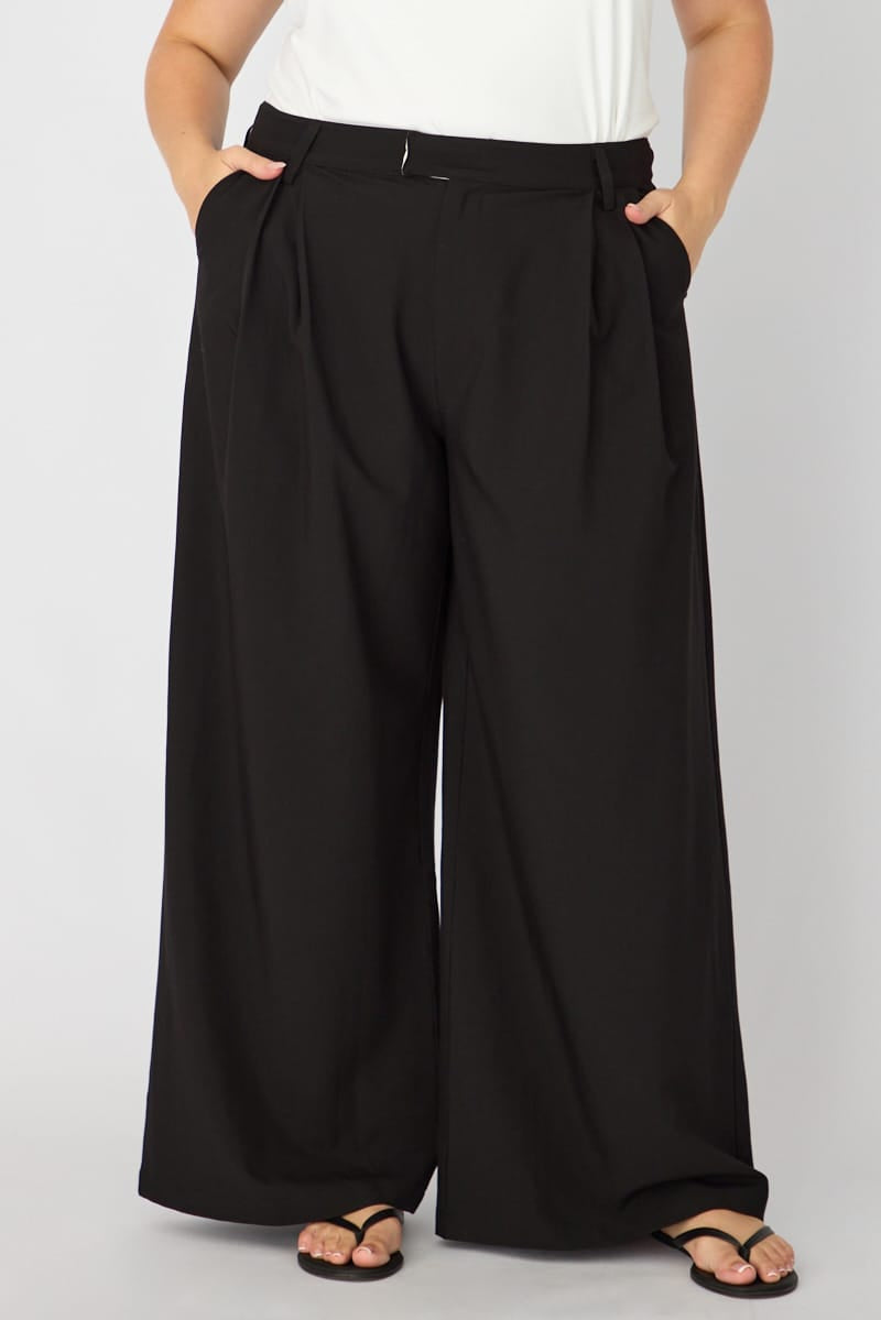 Black Wide Leg Work Pants for YouandAll Fashion
