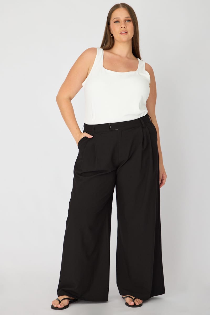 Black Wide Leg Work Pants for YouandAll Fashion