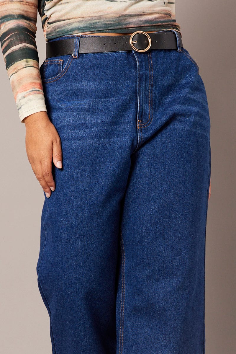 Denim Wide Leg Jeans Mid Rise for YouandAll Fashion
