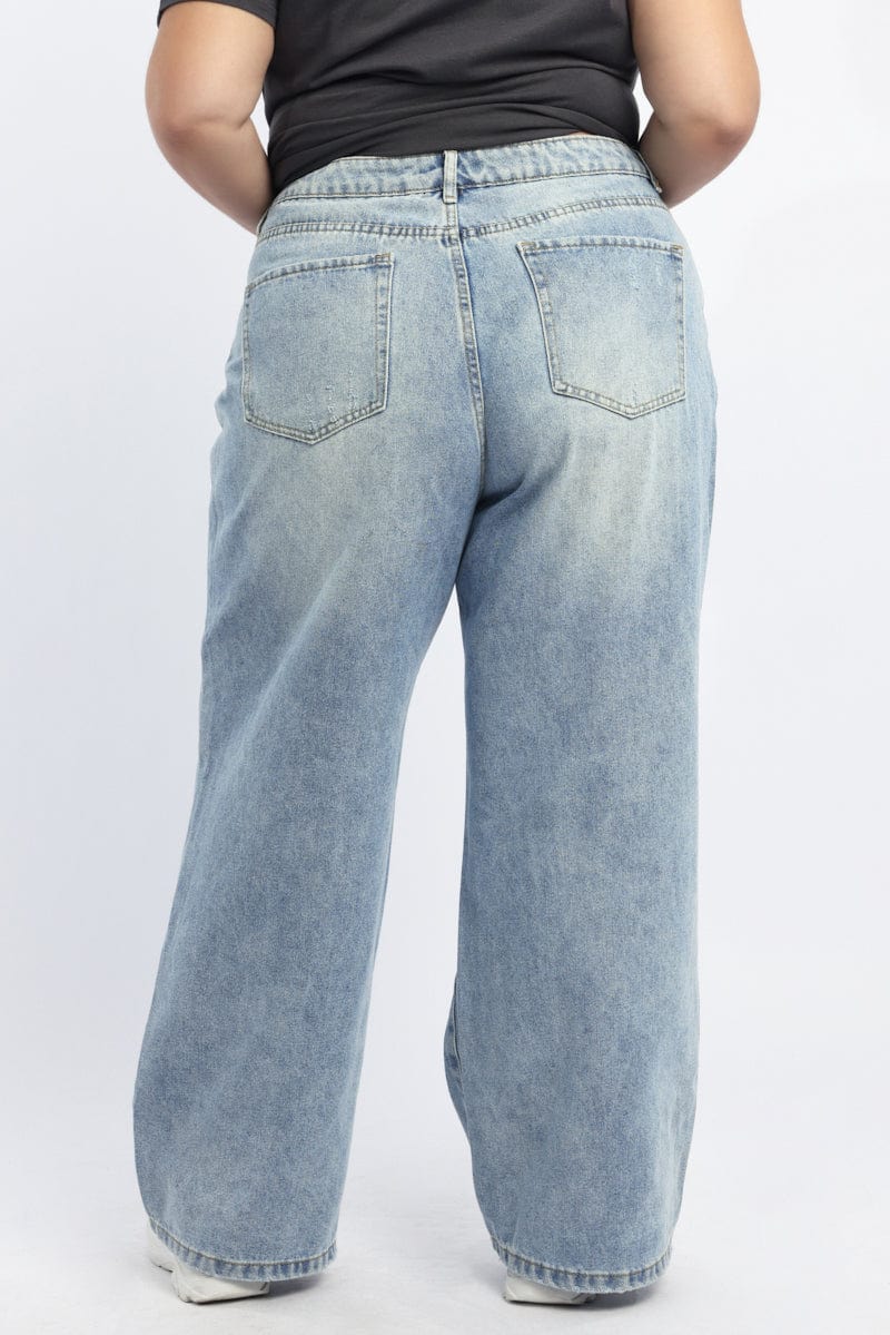 Denim Baggy Mid Rise Jeans for YouandAll Fashion