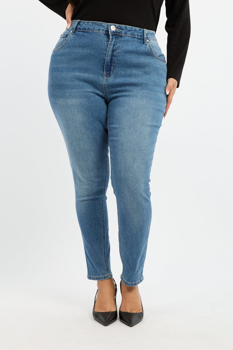 Denim Skinny Jeans High Rise for YouandAll Fashion