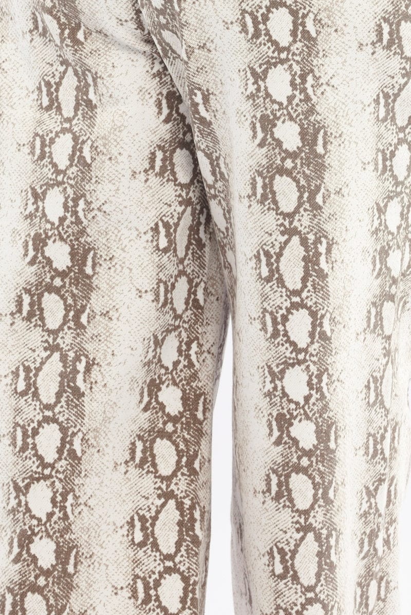 Multi Animal Print Baggy Jeans Mid Rise for YouandAll Fashion