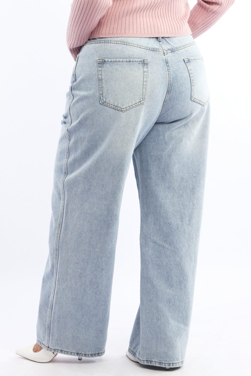 Denim Wide Leg Jeans Mid Rise for YouandAll Fashion