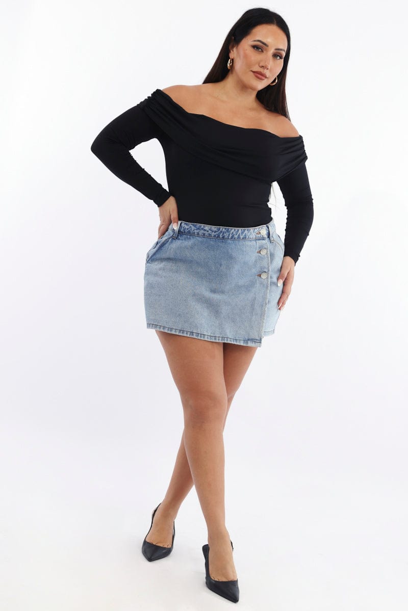 Denim Skorts Skirt High Rise for YouandAll Fashion