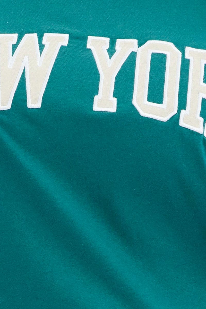 Green Graphic T shirt Short sleeve Crew neck for YouandAll Fashion