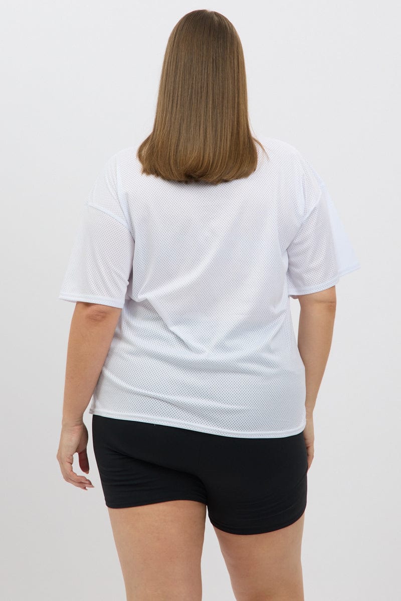 White Graphic T Shirt Short Sleeve V Neck for YouandAll Fashion
