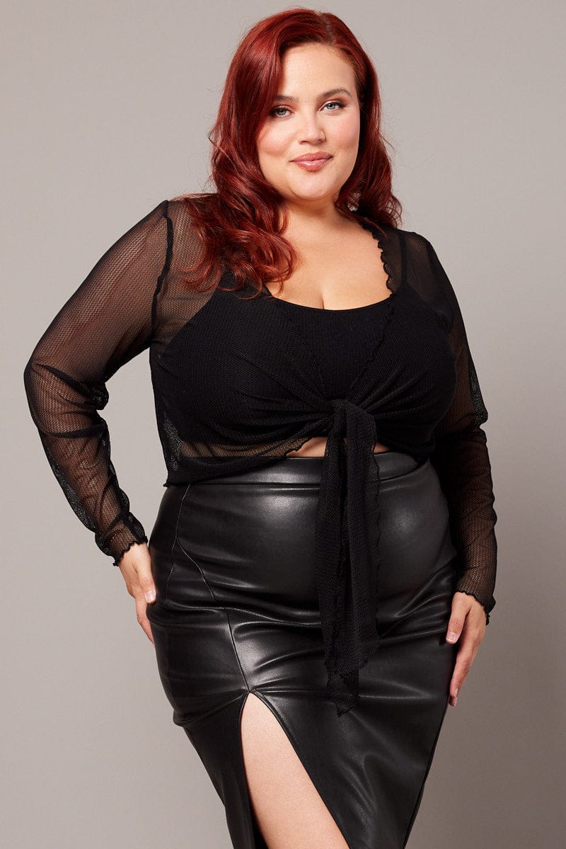Black Long Sleeve Mesh Bolero for YouandAll Fashion