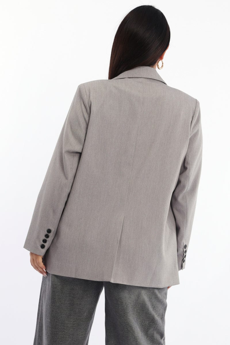 Grey Tailored Two Button Blazer for YouandAll Fashion