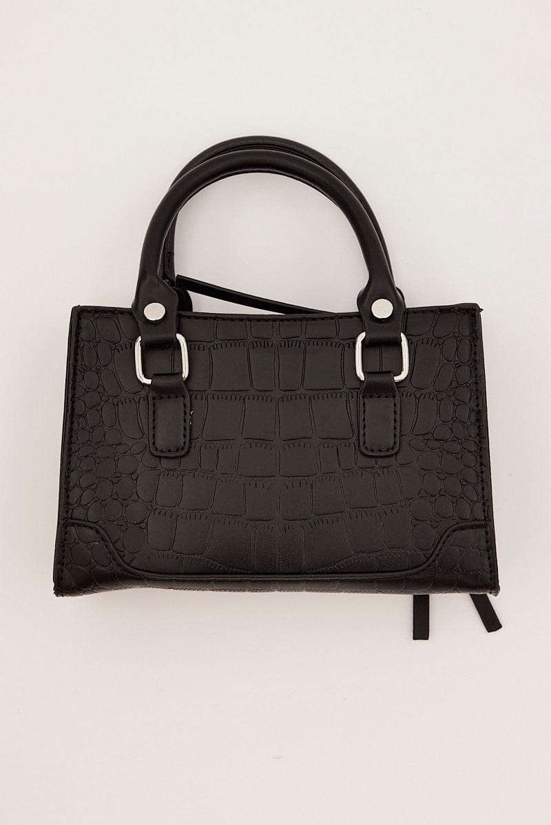 Black Crocodile Print Crossbody Bag for YouandAll Fashion