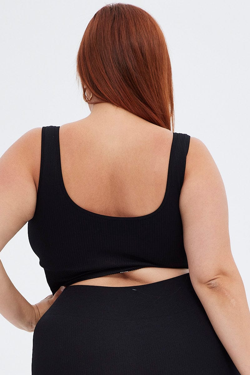 Black Crop Tank Top Seamless for YouandAll Fashion