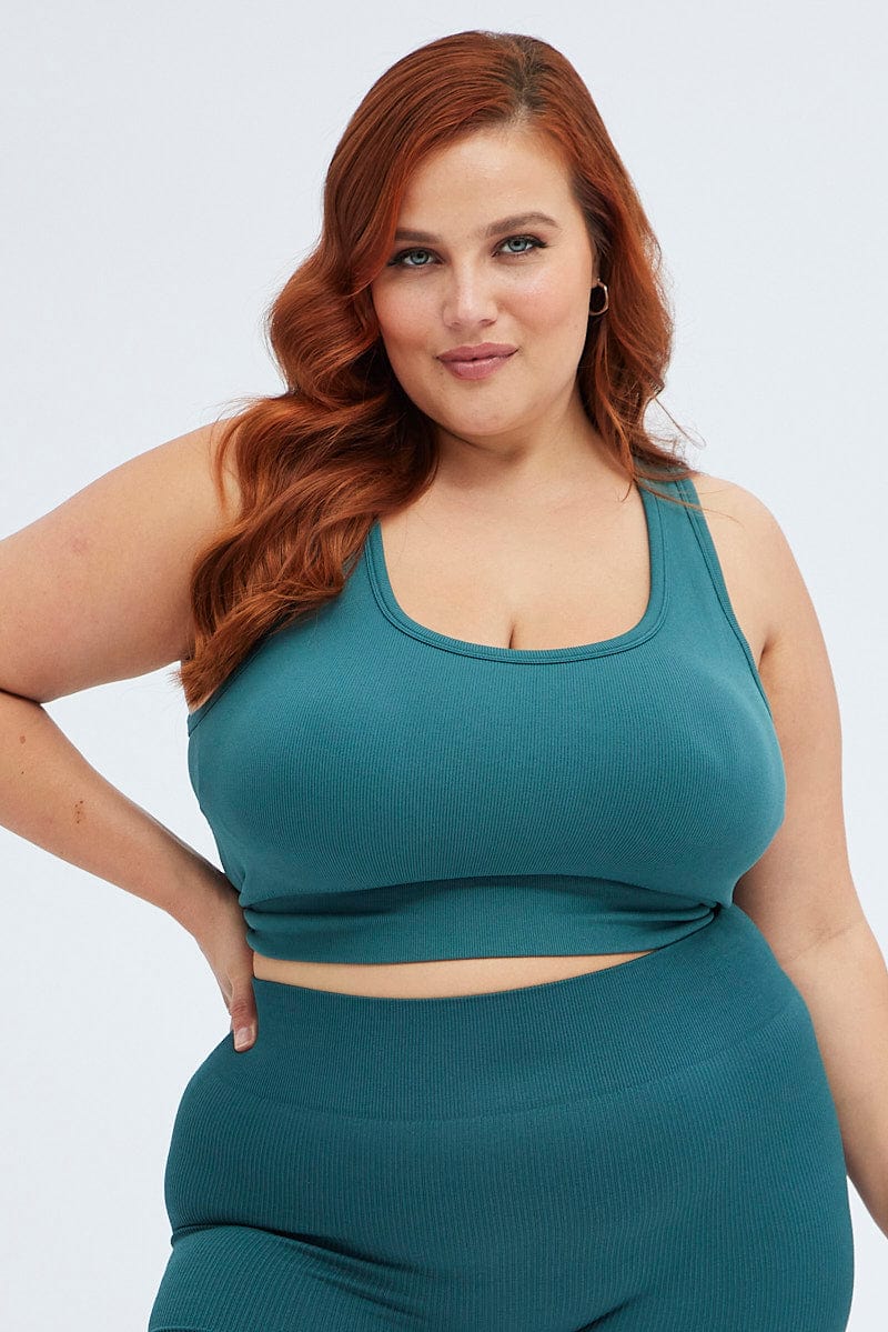 Blue Crop Tank Top Seamless Activewear for YouandAll Fashion
