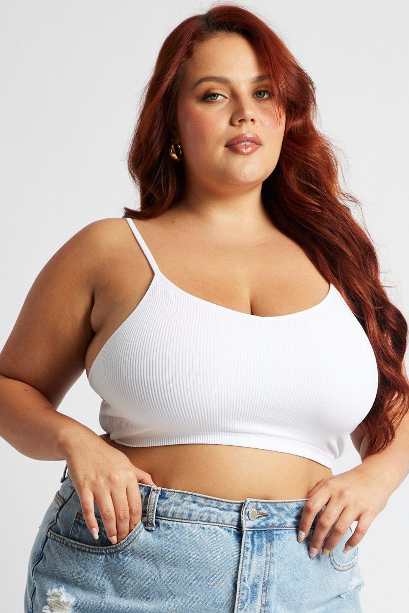 White Bralette V Neck Seamless for YouandAll Fashion