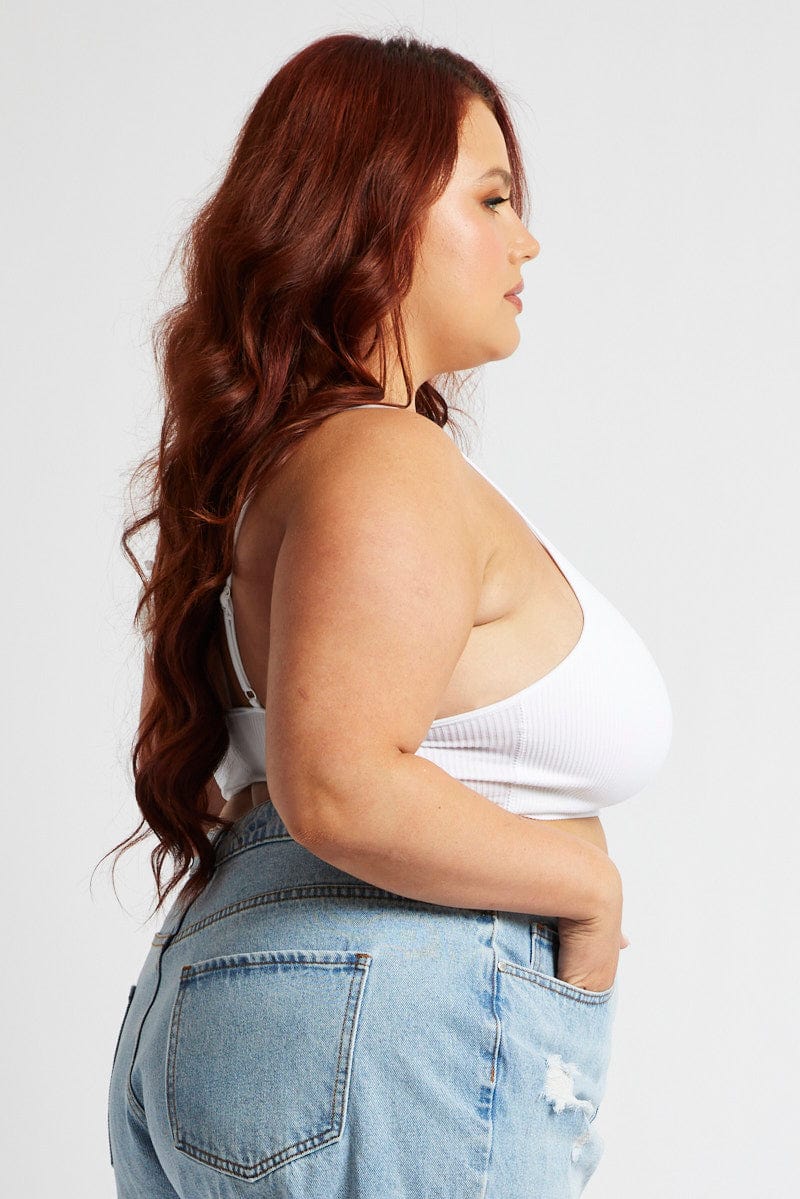 White Bralette V Neck Seamless for YouandAll Fashion