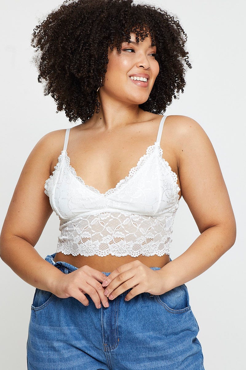 White Lace Bralette For Women By You And All