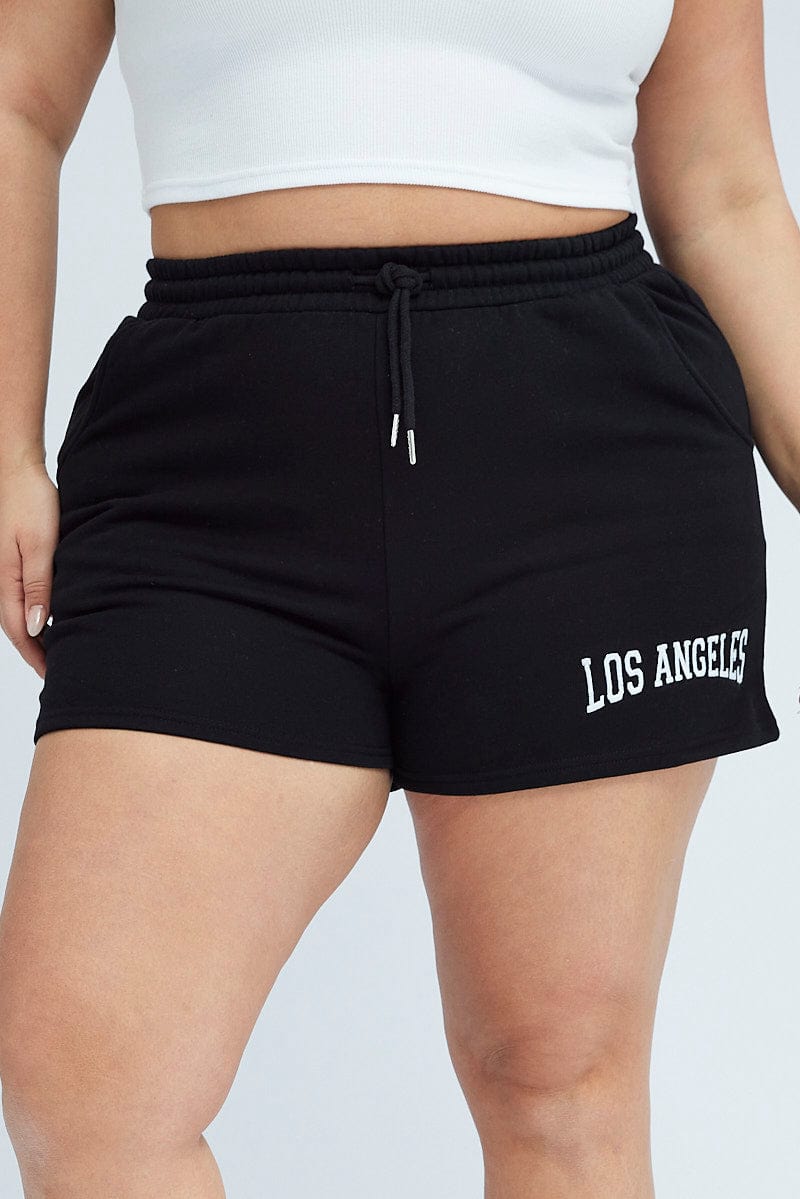 Black Track Shorts High Waist for YouandAll Fashion