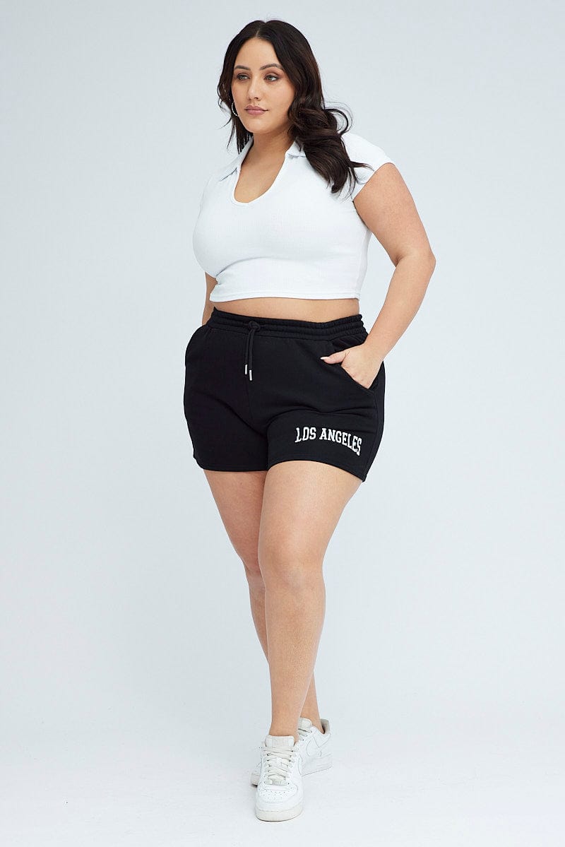 Black Track Shorts High Waist for YouandAll Fashion