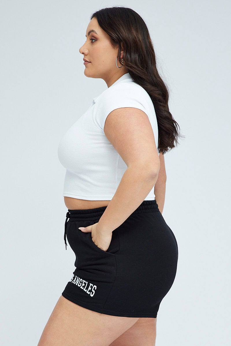Black Track Shorts High Waist for YouandAll Fashion