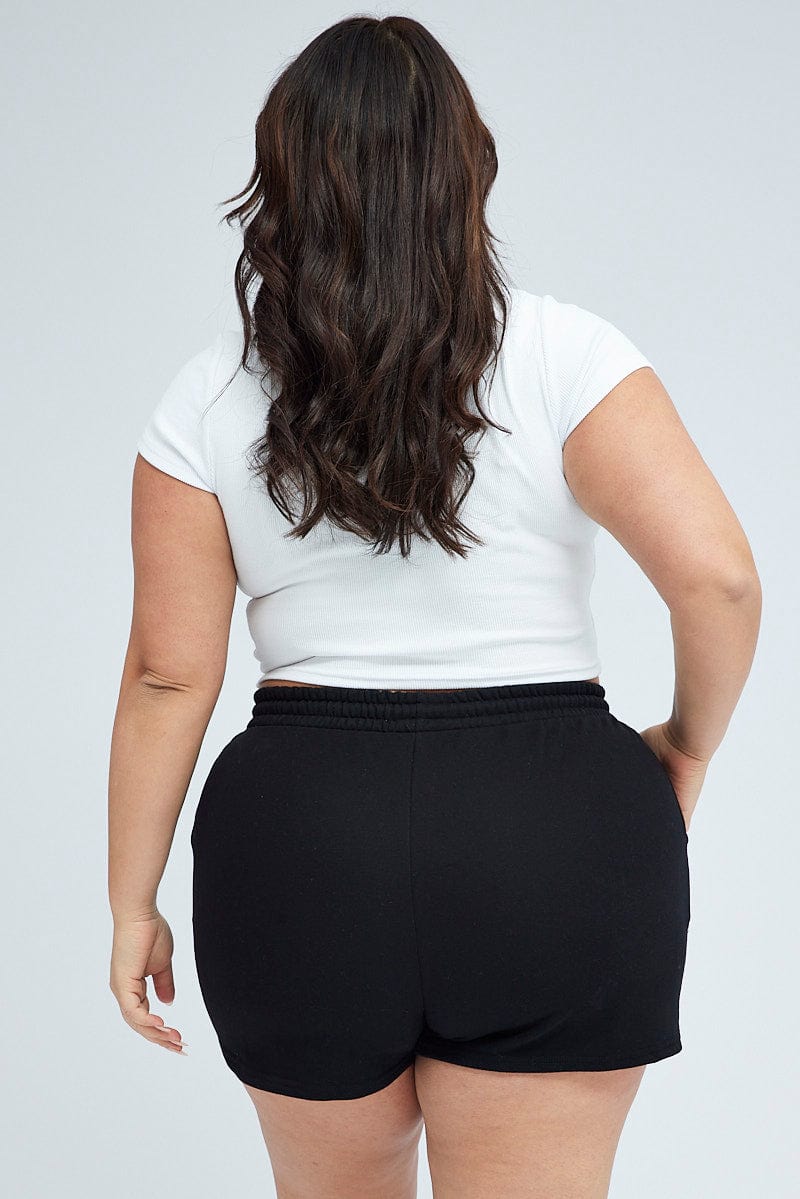 Black Track Shorts High Waist for YouandAll Fashion