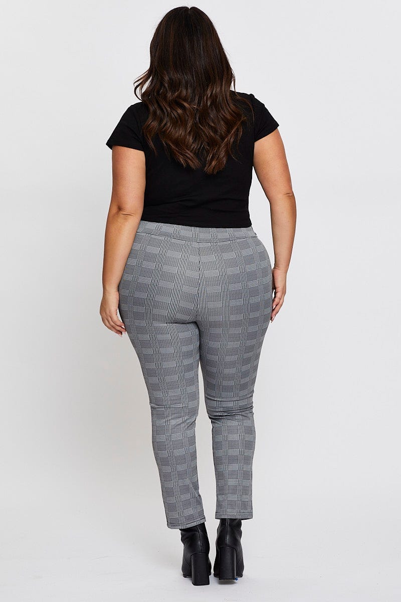 Check Leggings High Rise Waist Tie For Women By You And All