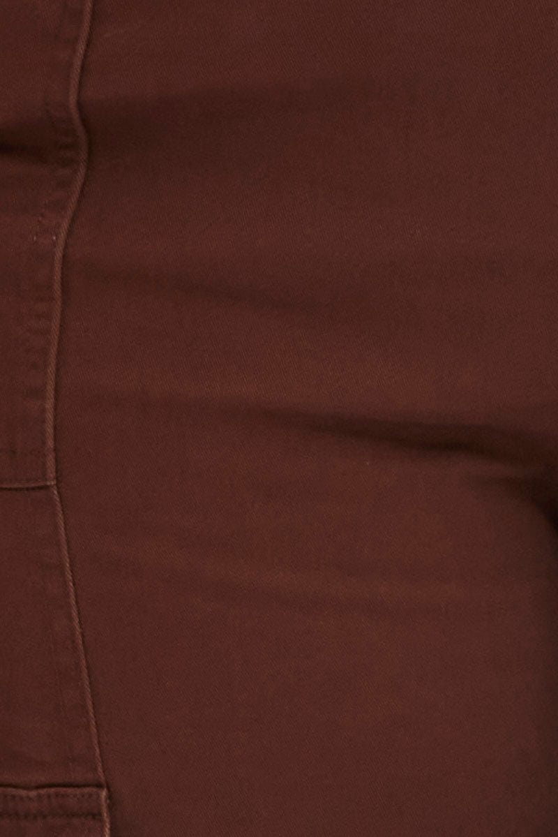 Brown Cargo Pants High Rise for YouandAll Fashion