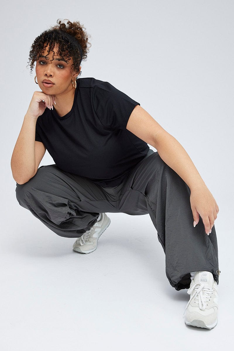Grey Parachute Cargo Pants for YouandAll Fashion