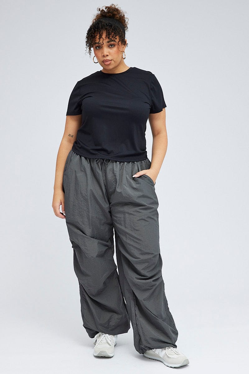 Grey Parachute Cargo Pants for YouandAll Fashion