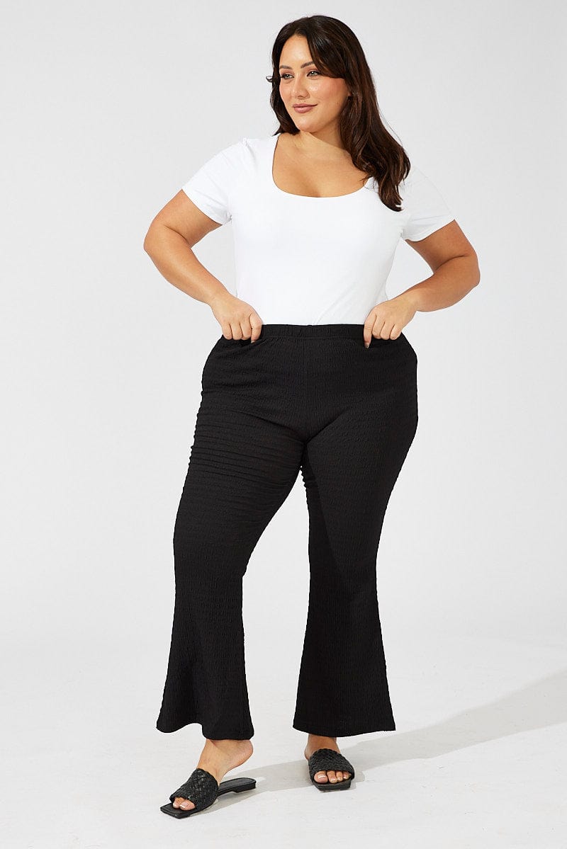 Black Flare Leg Pants High Rise for YouandAll Fashion
