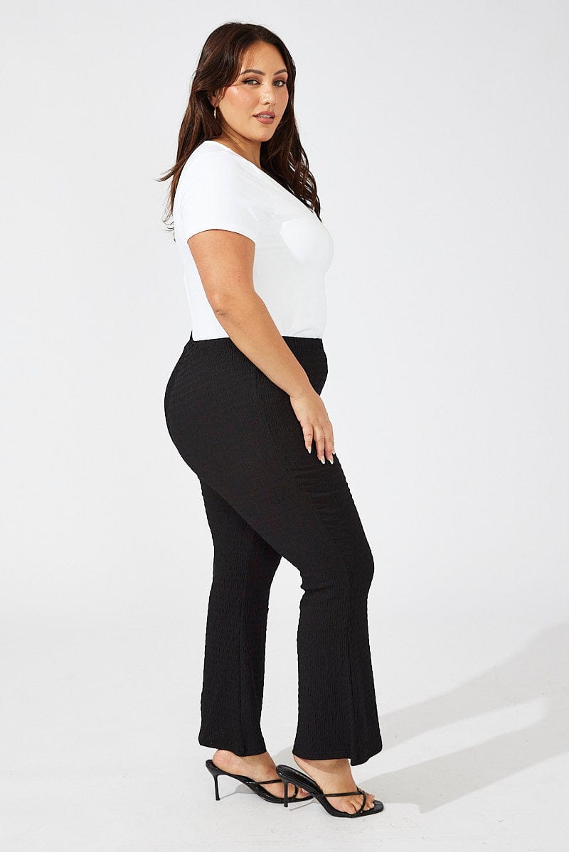 Black Flare Leg Pants High Rise for YouandAll Fashion