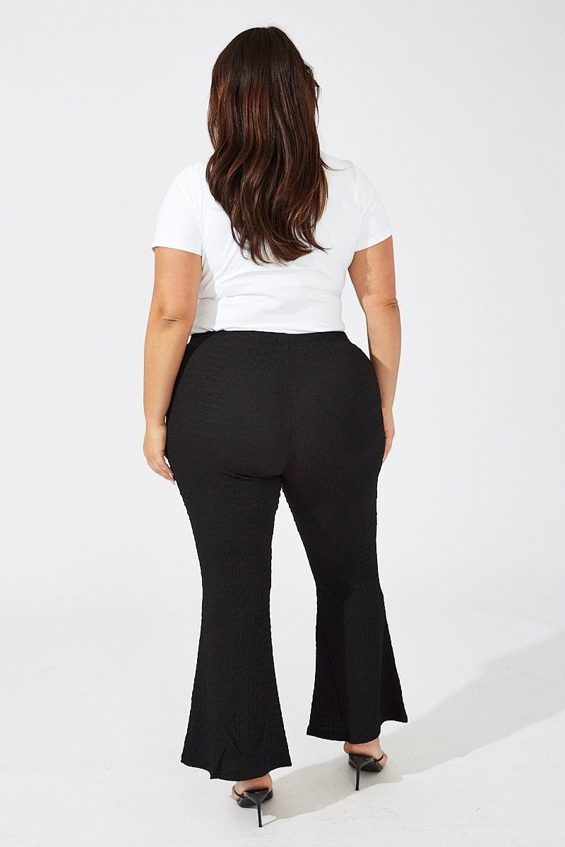 Black Flare Leg Pants High Rise for YouandAll Fashion
