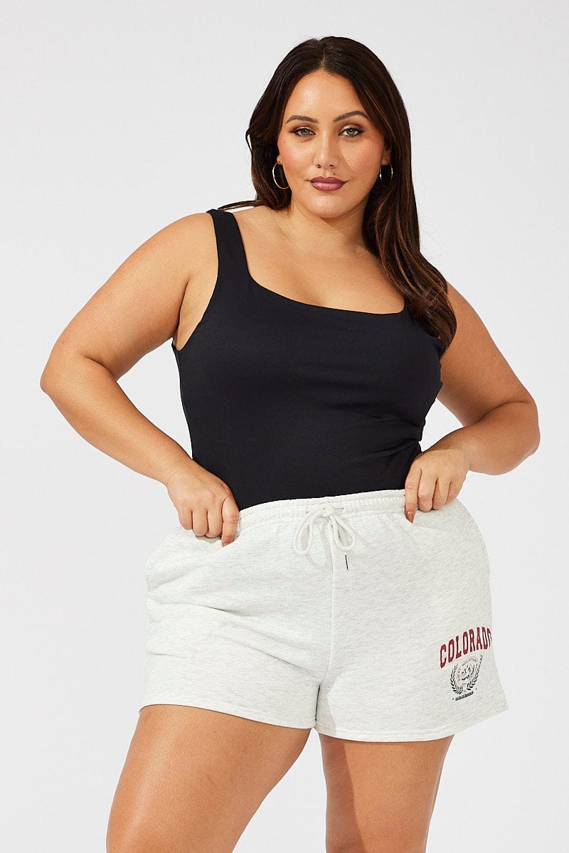 Grey Track Shorts High Waist for YouandAll Fashion
