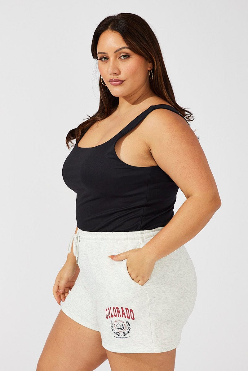 Grey Track Shorts High Waist for YouandAll Fashion