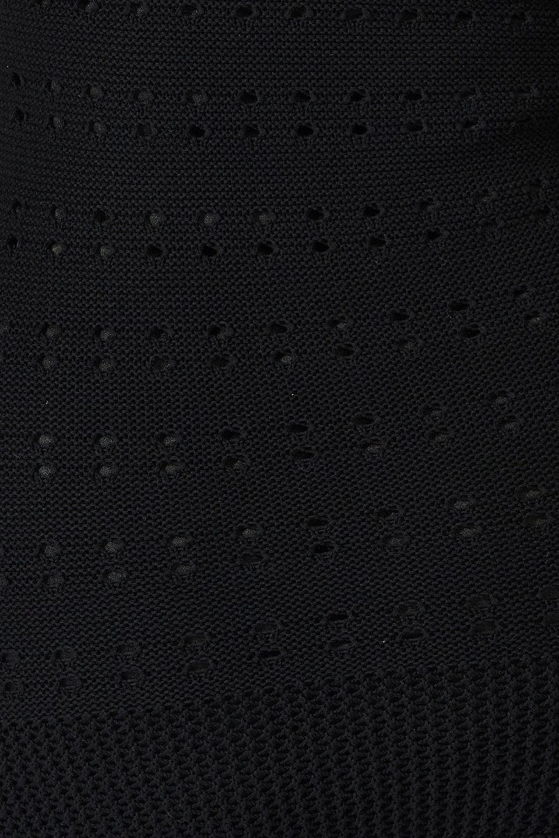 Black Crochet Knit Dress Sleeveless for YouandAll Fashion