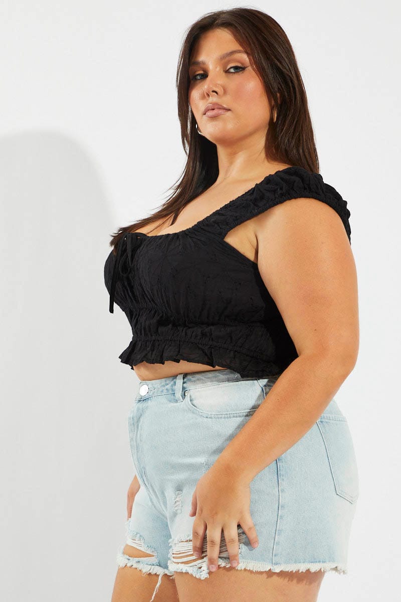 Denim Relaxed Shorts High Rise for YouandAll Fashion