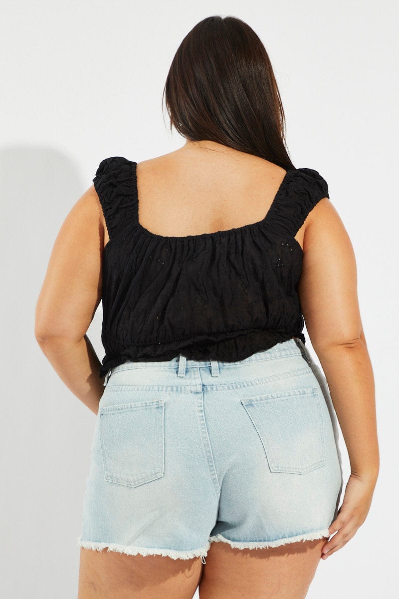 Denim Relaxed Shorts High Rise for YouandAll Fashion