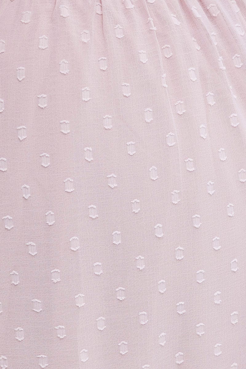 Pink Fit and Flare Dress Short Sleeve Ruched Bust for YouandAll Fashion