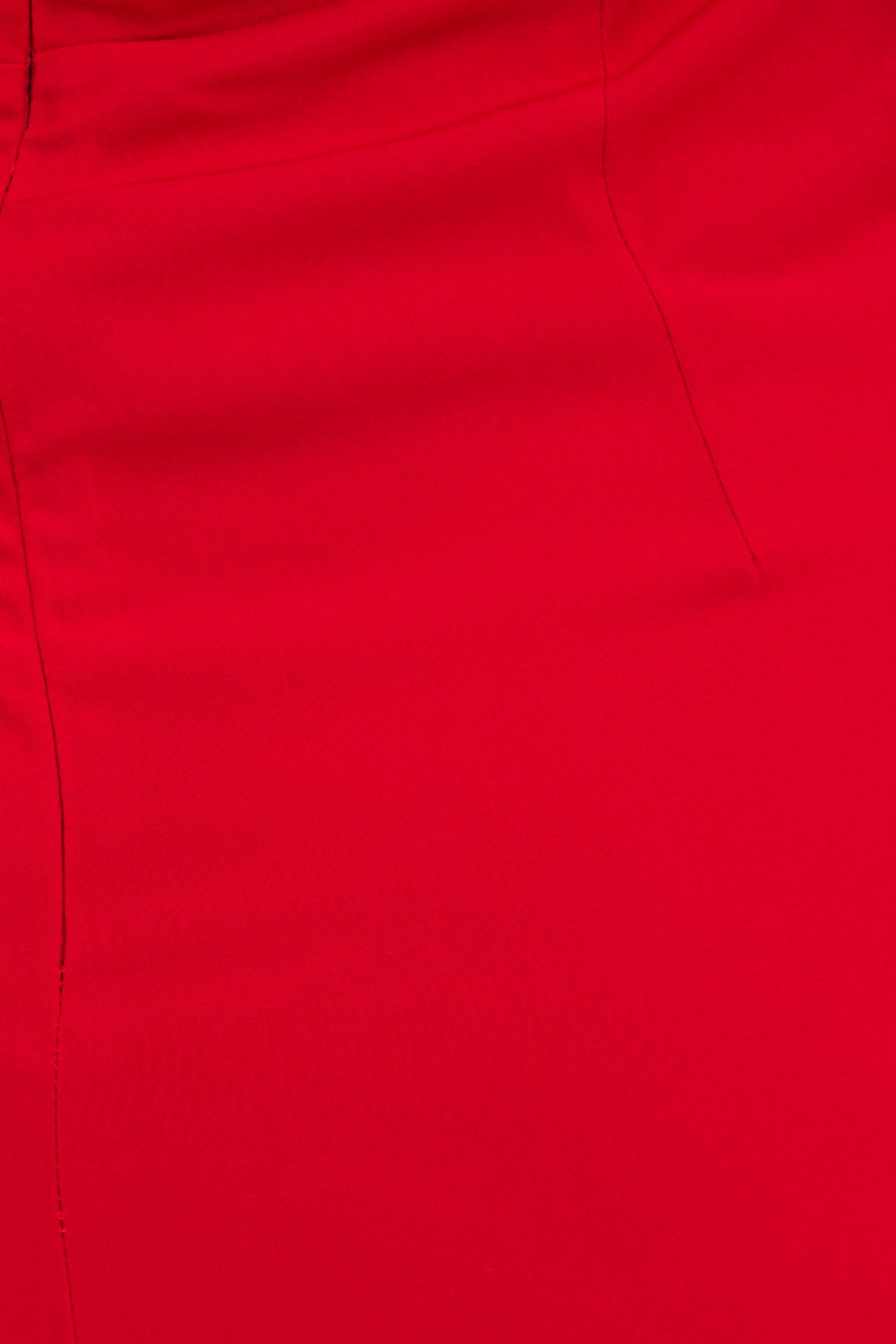 Red Strapless Jumpsuit Detachable Straps Split Leg for YouandAll Fashion